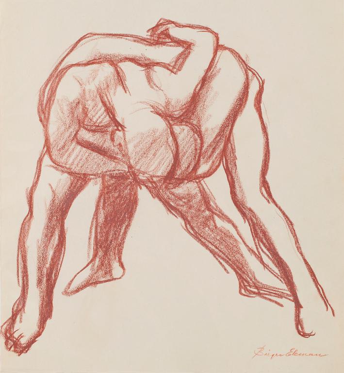 BIRGER EKMAN, 4 st, krokiteckningar, sign.