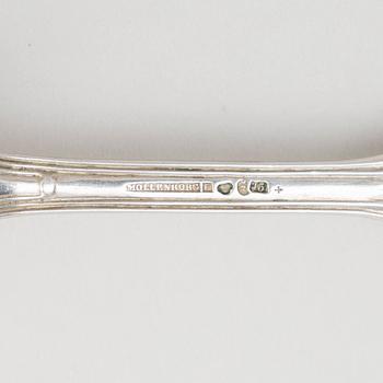 Bestickservisdelar, 14 st, silver, Sverige, 1800-tal.