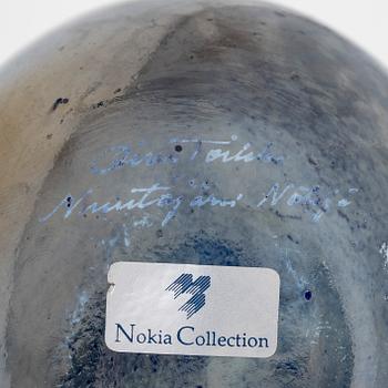 Oiva Toikka, Two glass birds, a Nokia Collection bird, and a blue Golden Crested Kinglet, both signed, 1980s.