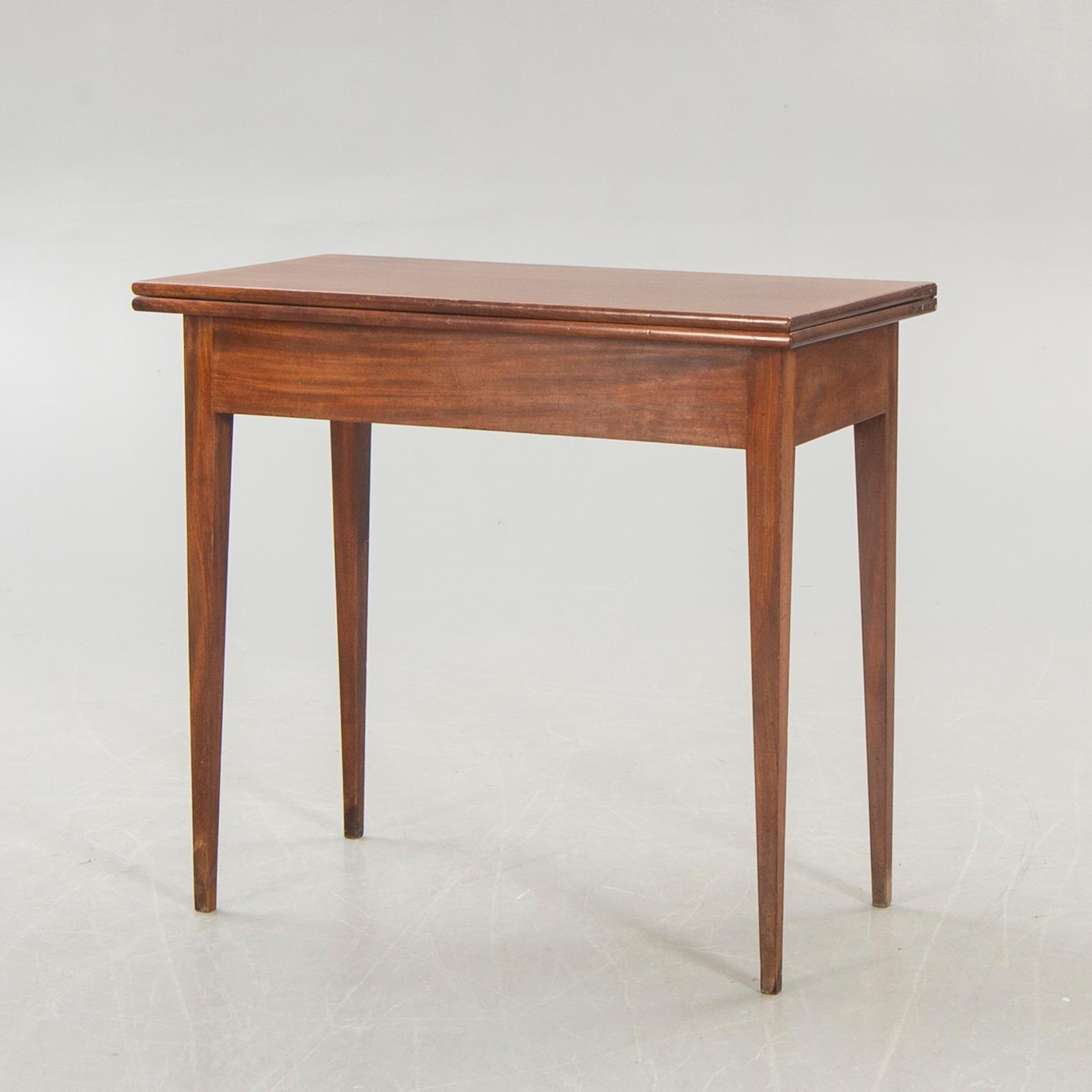 A late Gustavian mahogany game table first half of the 1800s.
