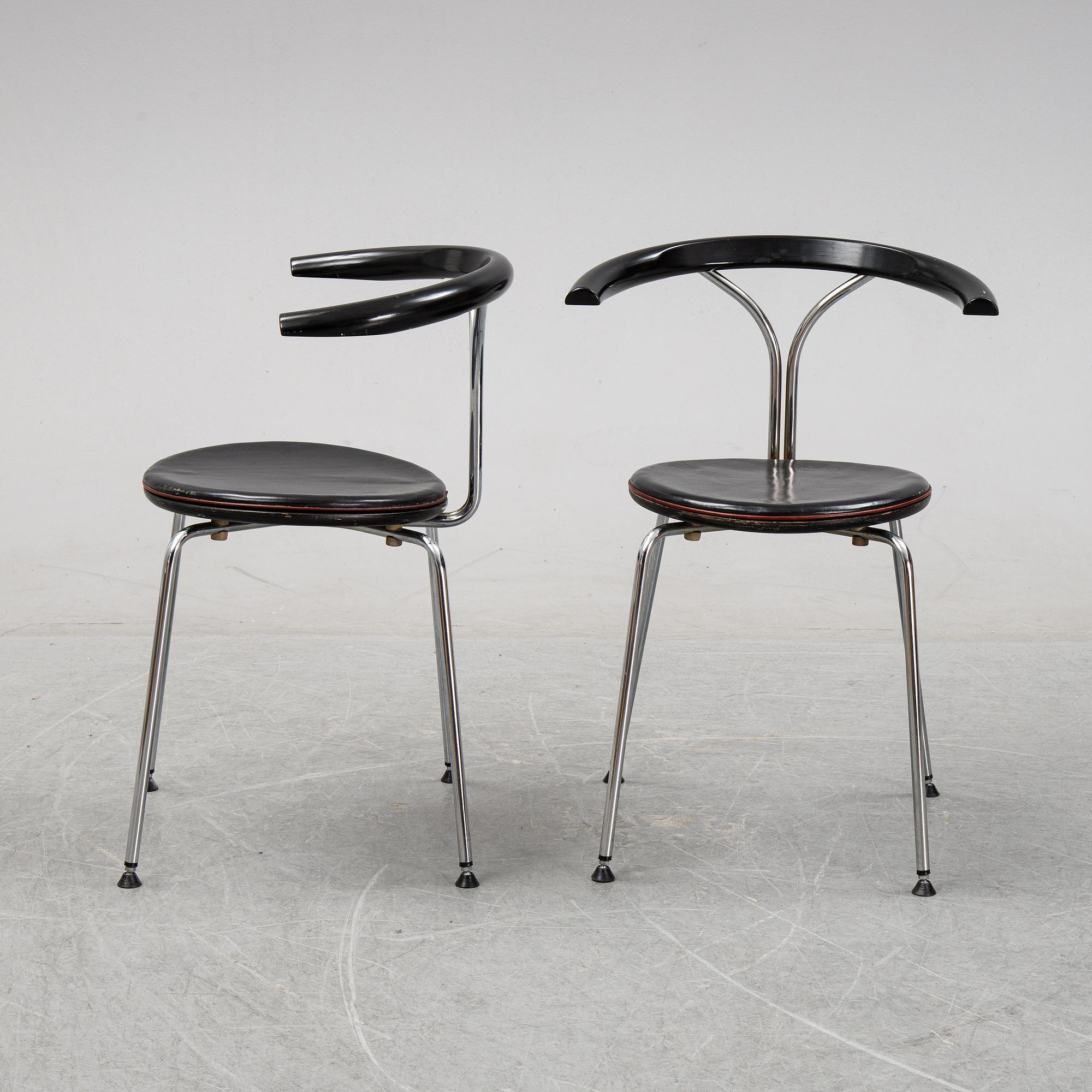A pair of chairs by Björn Alge, Lindlöfs Interiör, Lammhult, Sweden, 1980-90s.
