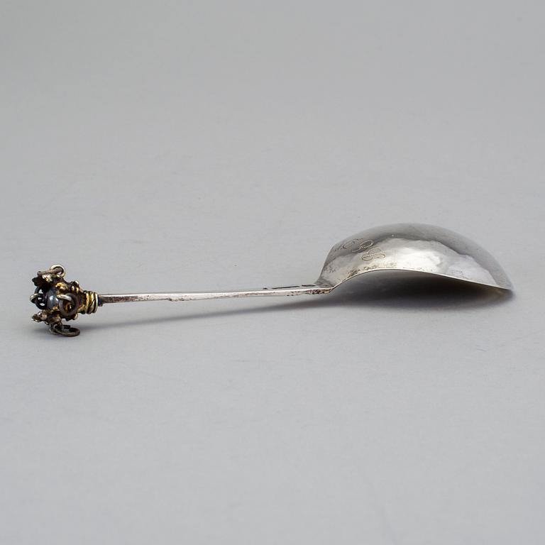 A Swedish 18th century parcel-gilt spoon, mark of Johan Wickman, Hudiksvall 1773.