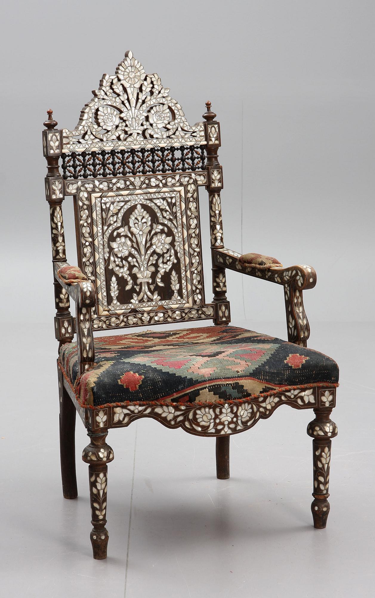 KARMSTOL, orientalisk, 1800-tal.