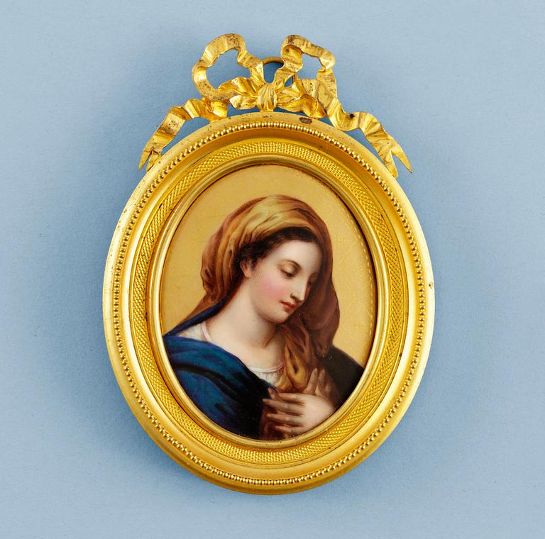 A porcelain plaque depicting Mary Magdalene, mid 19th Century.