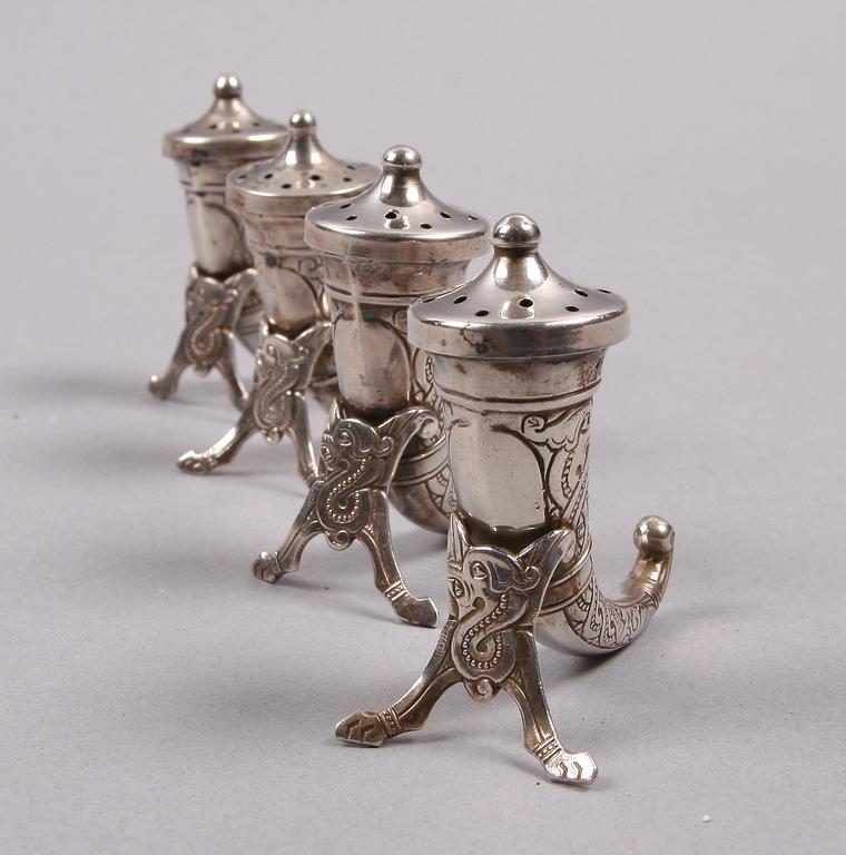 SALTKAR, 4 st, sterlingsilver, Norge.