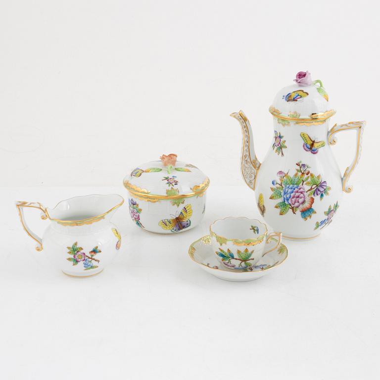 Herend, kaffeservis, 15 delar, porslin, "Queen Victoria", Ungern.