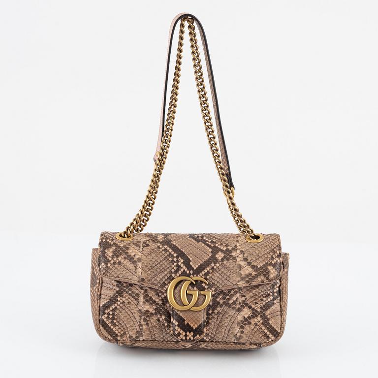Gucci, a  'Matelassé Python GG Marmont'Shoulder Bag.