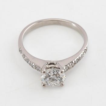 Ring 950 platinum with GIA-inscribed diamond approx. 1.27 ct.