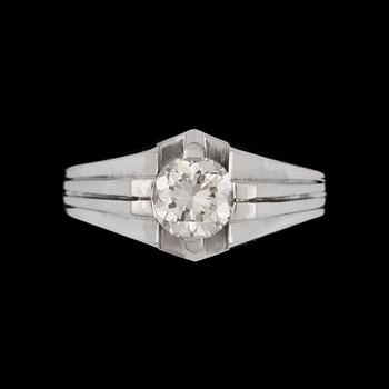 1159. A brilliant cut diamond ring, ca 1 ct. Quality app. I/VS.