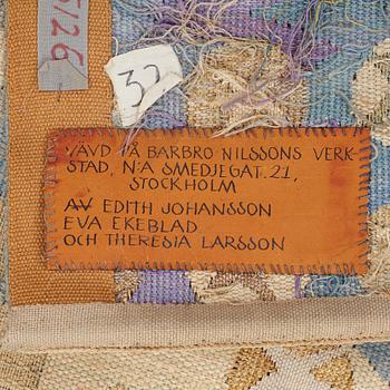 Barbro Nilsson, A TAPESTRY, "Guldhästen", a tapestry variant, ca 242,5 x 228 cm, signed AB MMF BN.
