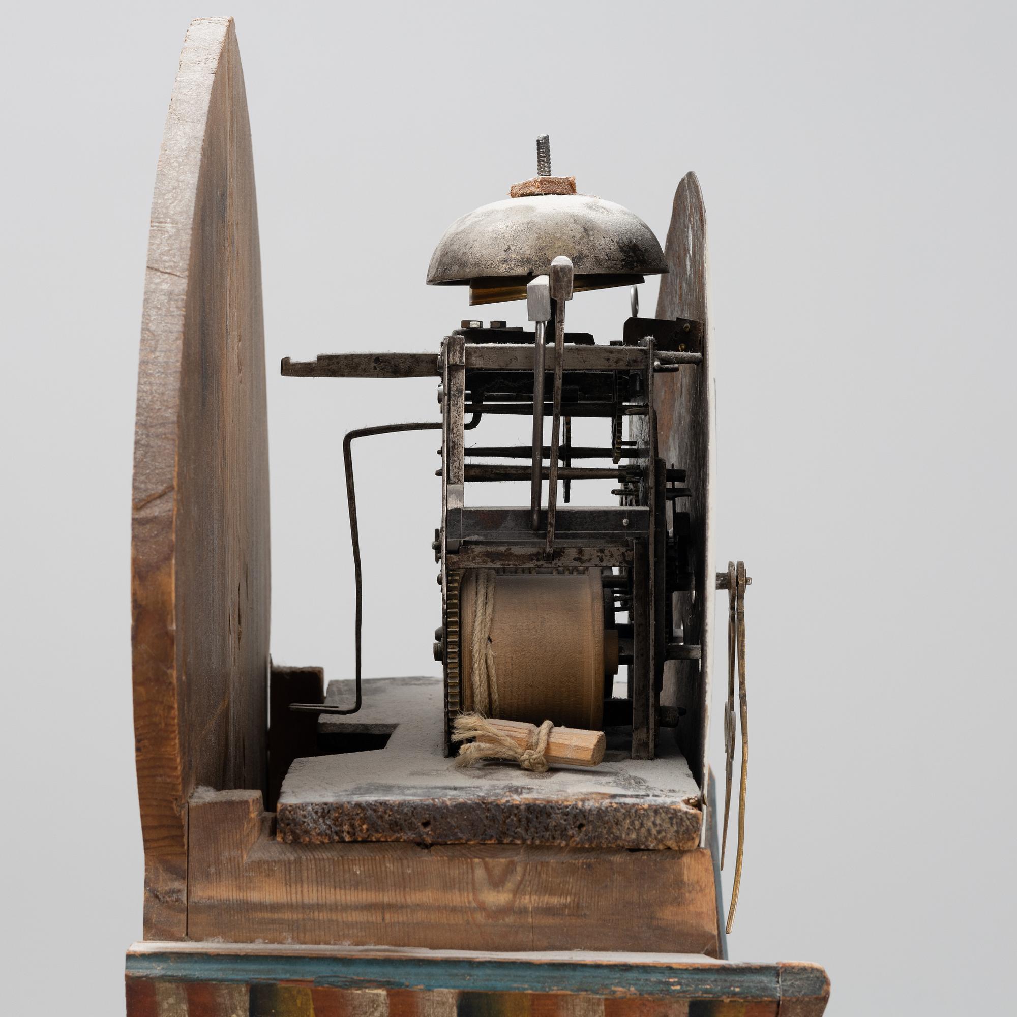 A Swedish provincial painted longcase-clock, dated 1847.