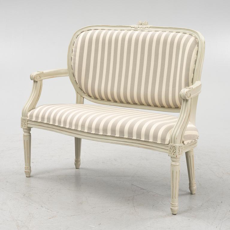 A 4-piece suite of children's Gustavian-style furniture, later part of the 20th century.