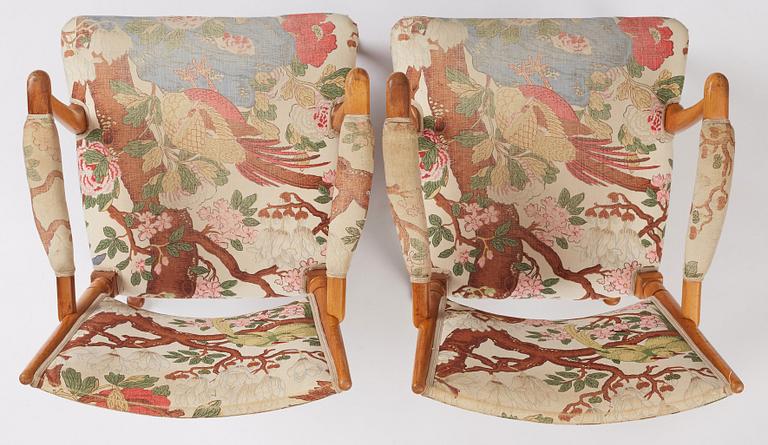 Josef Frank, a pair of armchairs, Svenskt Tenn, Sweden, model 725.