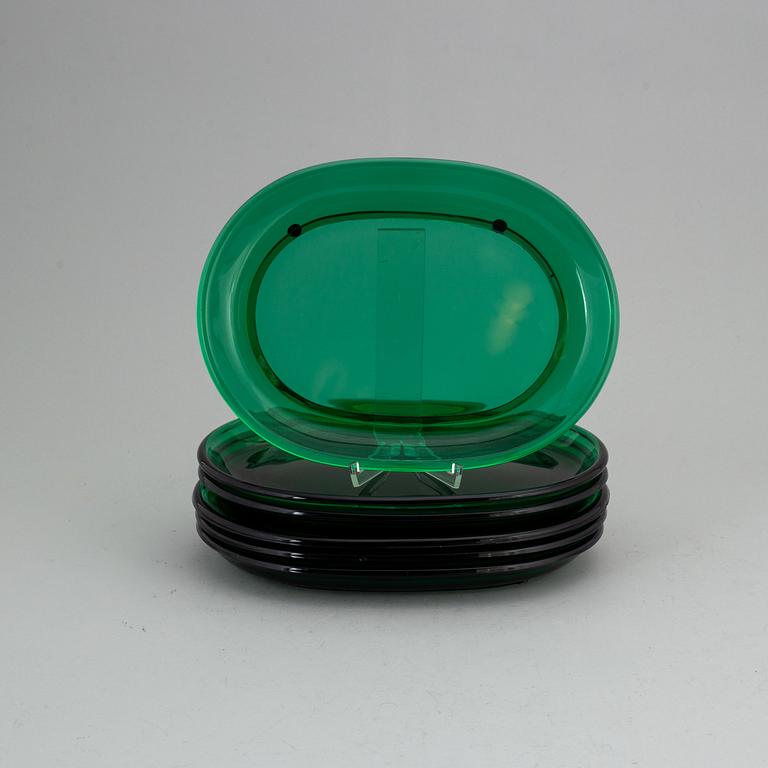 JOSEF FRANK, six lobster glass dishes, Firma Svenskt Tenn.