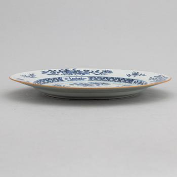 A Chinese blue and white dish, Qing dynasty, Qianlong (1736-95).