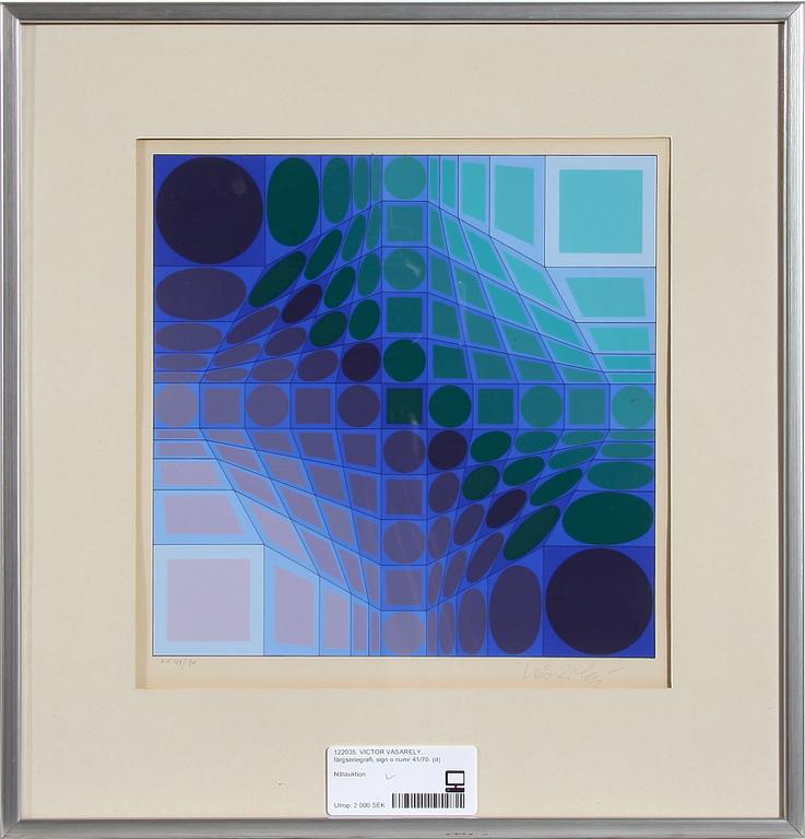 VICTOR VASARELY, färgseriegrafi, sign o numr 41/70.