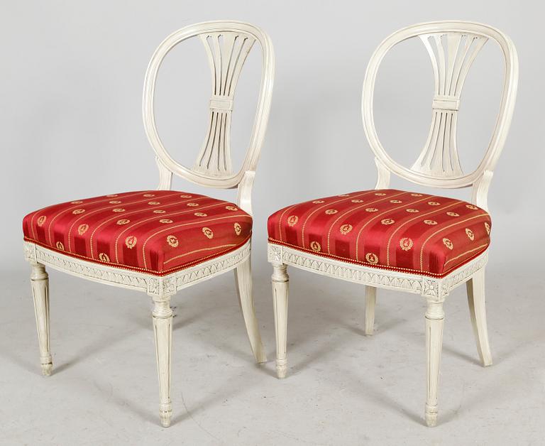 STOLAR, 6 st, gustaviansk stil, 1900-talets andra hälft.