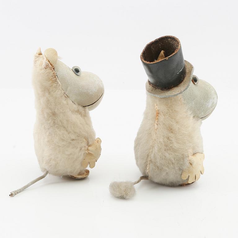 Muminfigurer, 2 st, Atelier Fauni, Finland, 1950/60-tal.