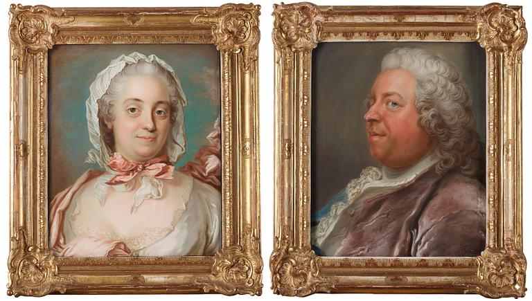 Gustaf Lundberg, "Claes Grill" (1705-1767) & his wife "Anna Johanna Grill" née Grill (1720-1778).