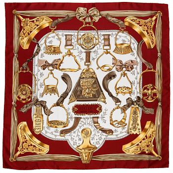 426. HERMÈS, silk scarf, "Etriers".