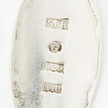 Sven-Erik Högberg, a pair of earrings in the shape of leaves, sterling silver, Gothenburg 1993.