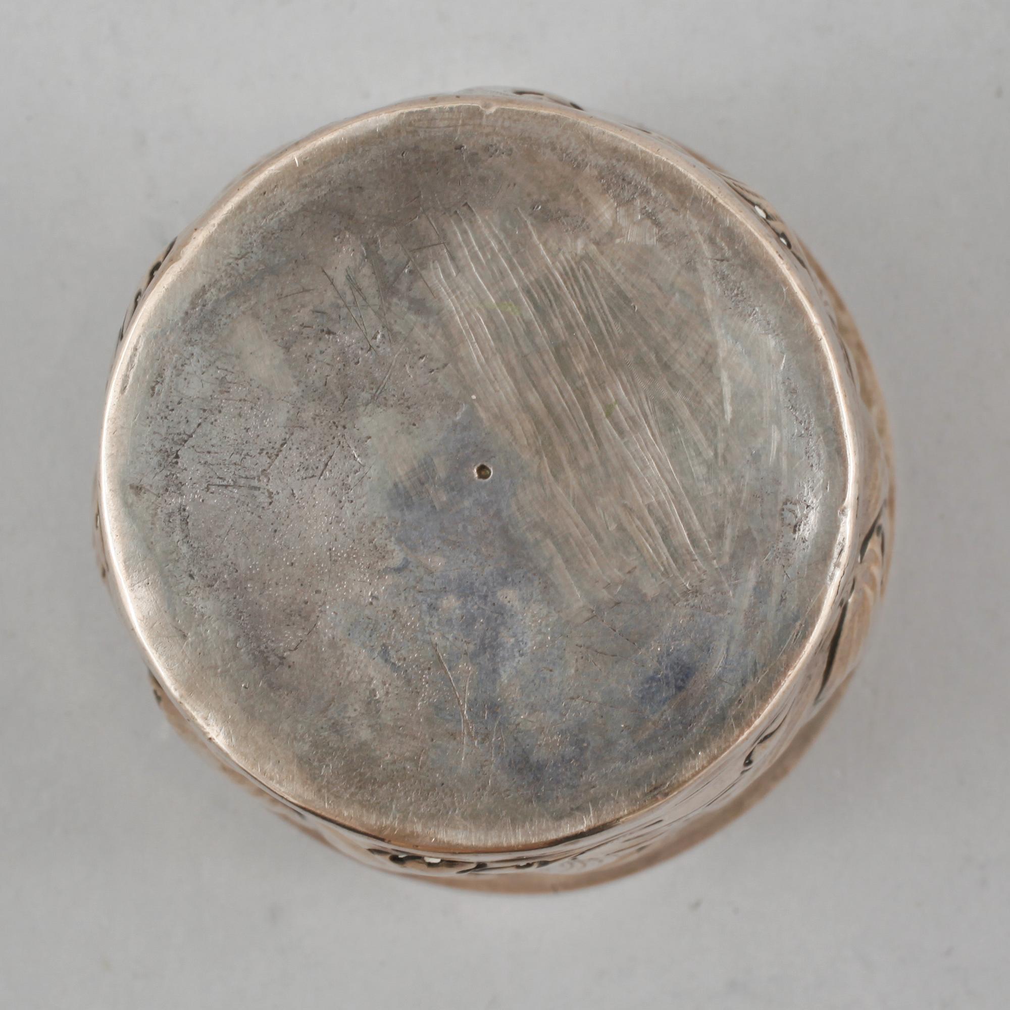 BÄGARE, silver, troligen 1700-tal. Vikt 110 gram.