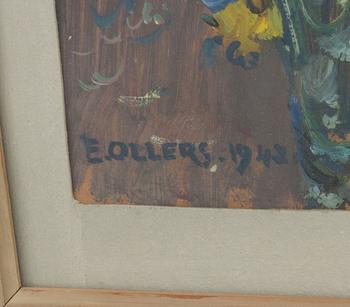EDVIN OLLERS, olja på papper/kartong. Signerad och daterad 1942.