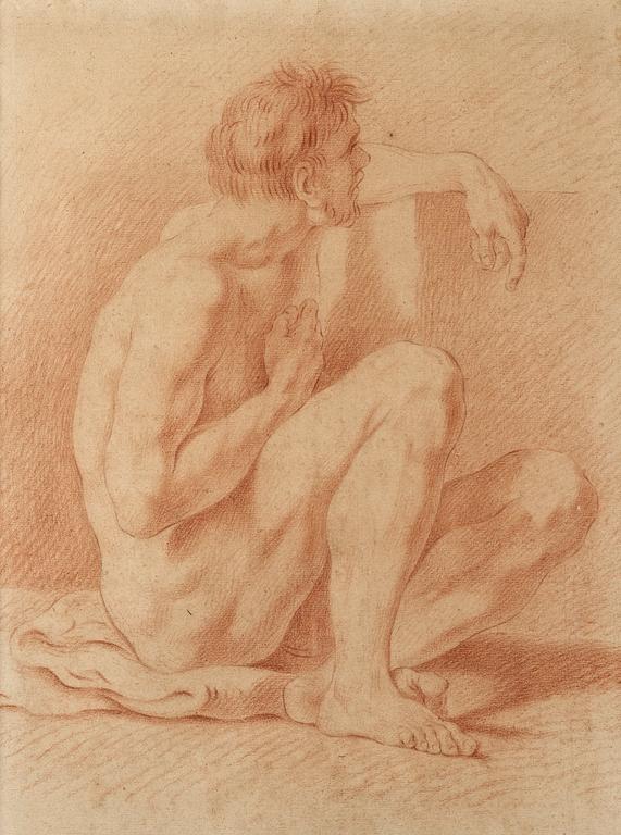 Carle van Loo Circle of, Study of a sitting man.