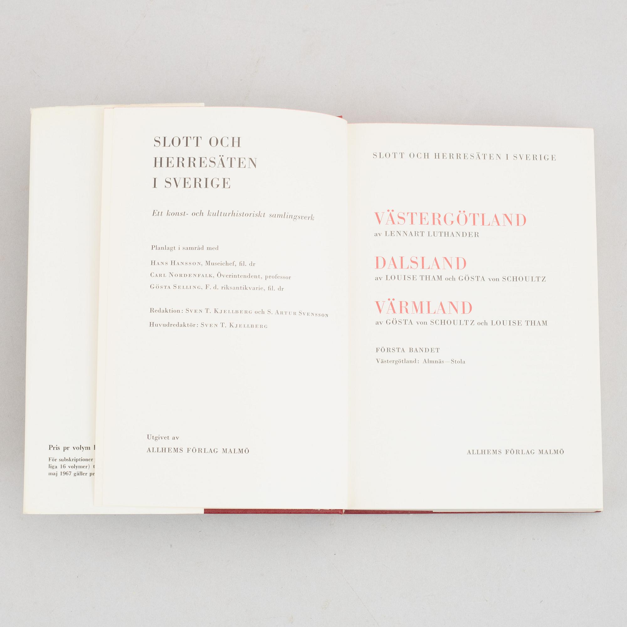 Books, 'Svenska Slott och Herresäten', 18 volumes, Allhems Förlag ...