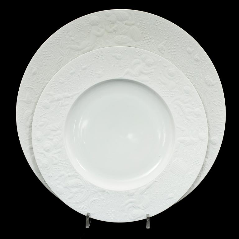 SERVISDELAR, 46 st, porslin, "Die Zauberflöte", Björn Wiinblad, Studio Line, Rosenthal, 1900-tal.