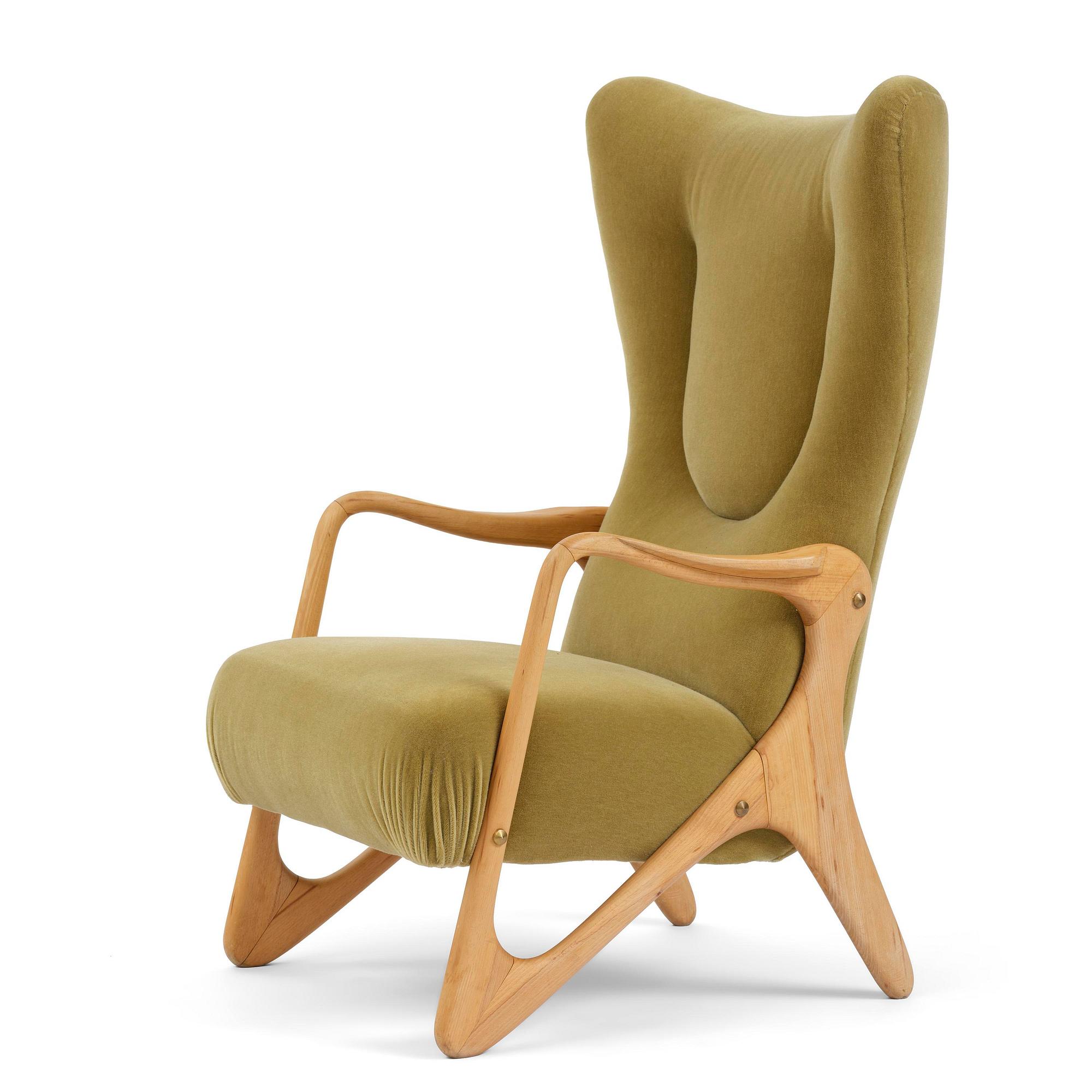 Jens Malling Pedersen, a rare "Pelican" high back easy chair, Dantos, Vejle, Denmark, 1950s.