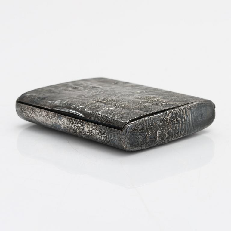 Ville (Wilhelm) Porthan, sigarrettetui, silver, Viborg 1919.