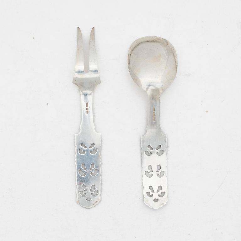 Brødrene Lohne, serveringsbestick, ett par, silver, Bergen, Norge, 1900-talets mitt.