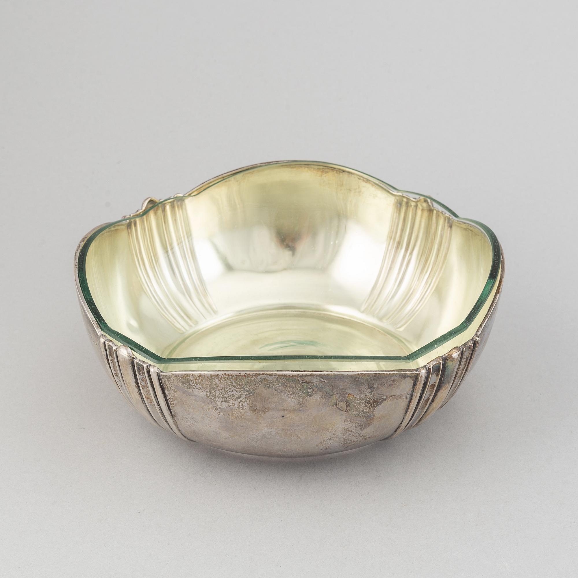 Skål, Silver och glas, Finland, 1923.