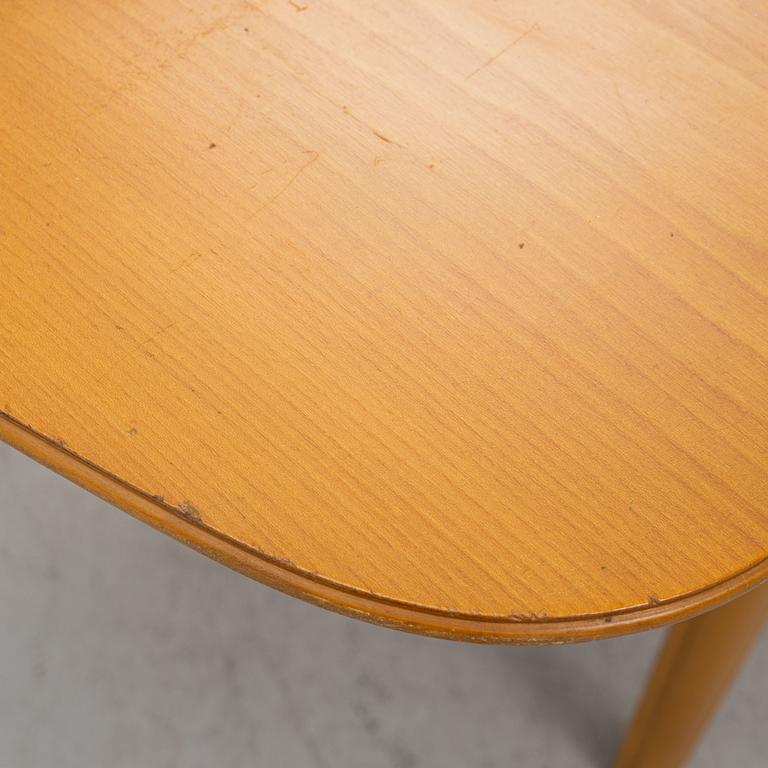 An elm-veneered dining table, Nordiska Kompaniet, Sweden, 1955.