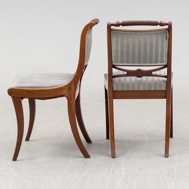 A set of four late Empire chairs, mid 19th century.