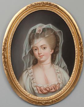 AMANDA KJELLBERG troligen, pastell, osignerad, 1800-tal.