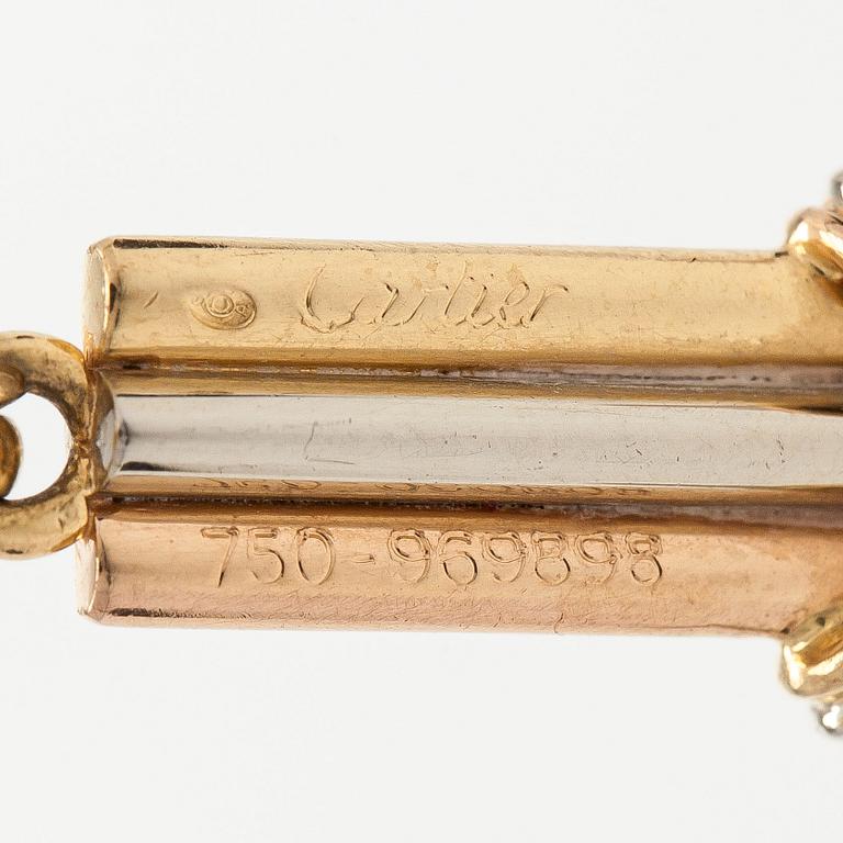Cartier, kaulaketju riipuksella, risti "Trinity", 18K kolmiväri kulta.