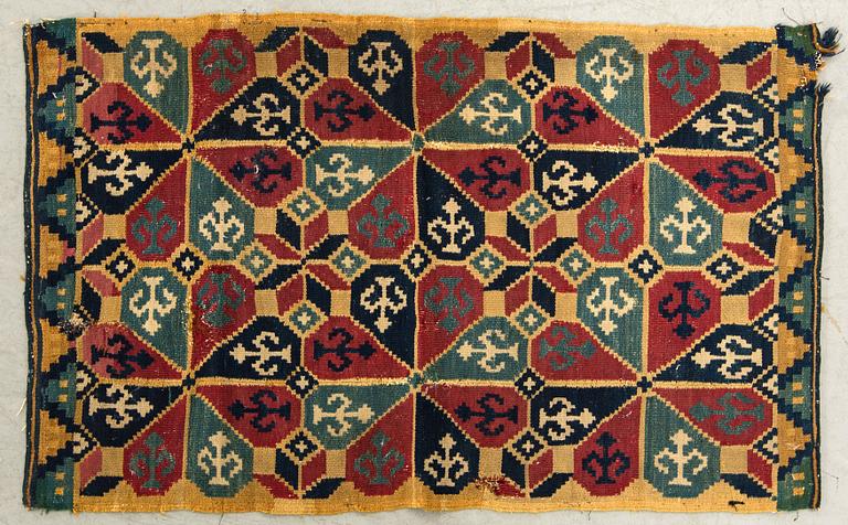 A Swedish flatweave agedyna Scania mid 19th century ca 92 x 56 cm.