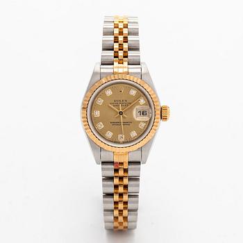 Rolex, Oyster Perpetual, Datejust, "Diamond Dial", armbandsur, 26 mm.