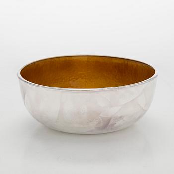A sterling silver and enamel bowl, maker's mark of A. Tillander, Helsinki 2005.