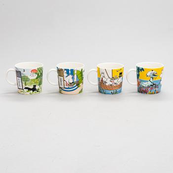 Muminmuggar, 8 st, porslin, Moomin Characters, Arabia.
