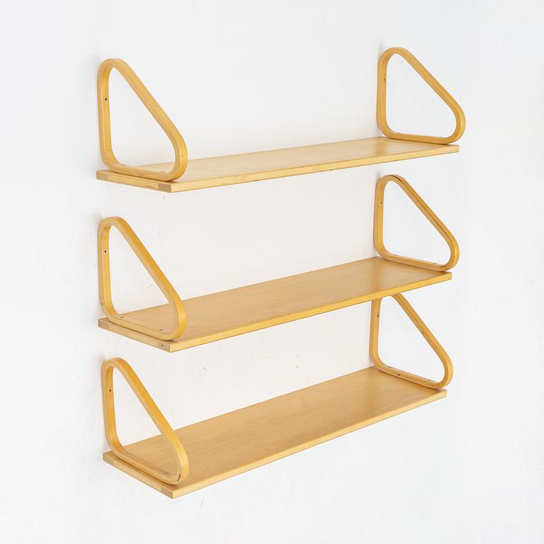 Alvar Aalto, three console shelves, model 112B, Artek, Finland.