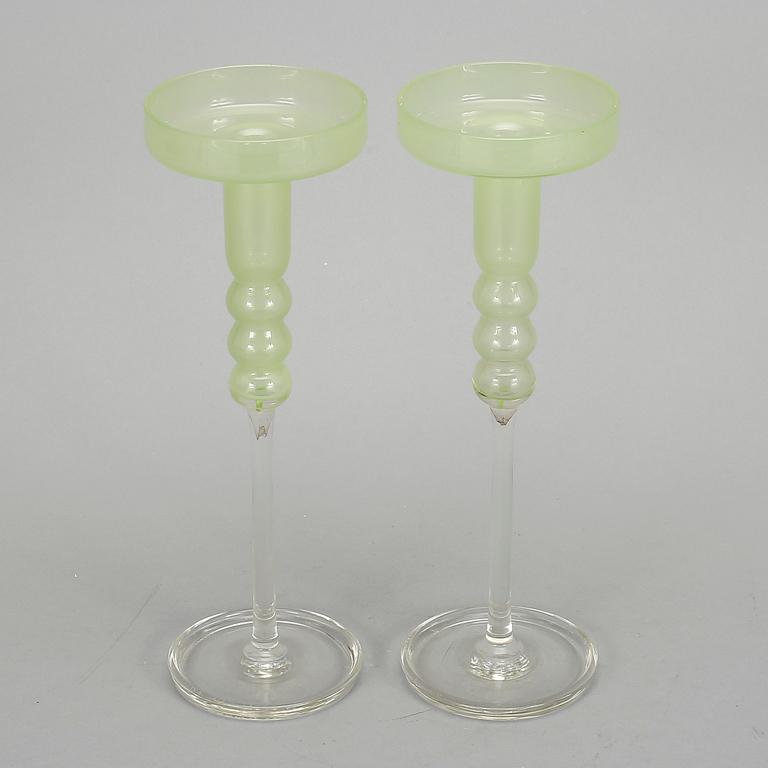 NANNY STILL, ljusstakar, ett par, Riihimäen Lasi Oy, Finland 1964-66.