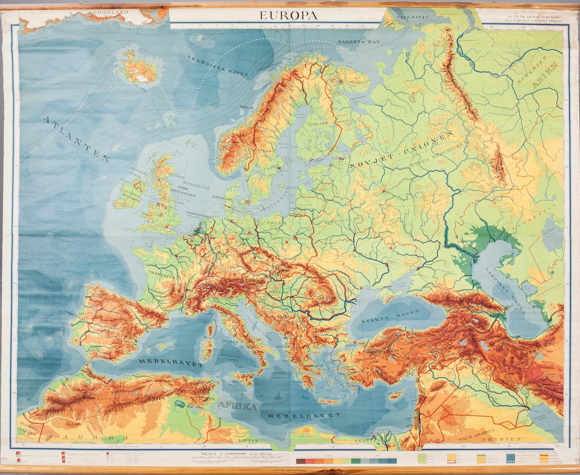 SKOLKARTA, "Europa", 1900-talets andra hälft.