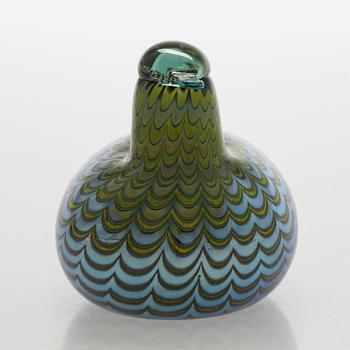 Oiva Toikka, a 'Teal Female' glass bird, signed O. Toikka Nuutajärvi.
