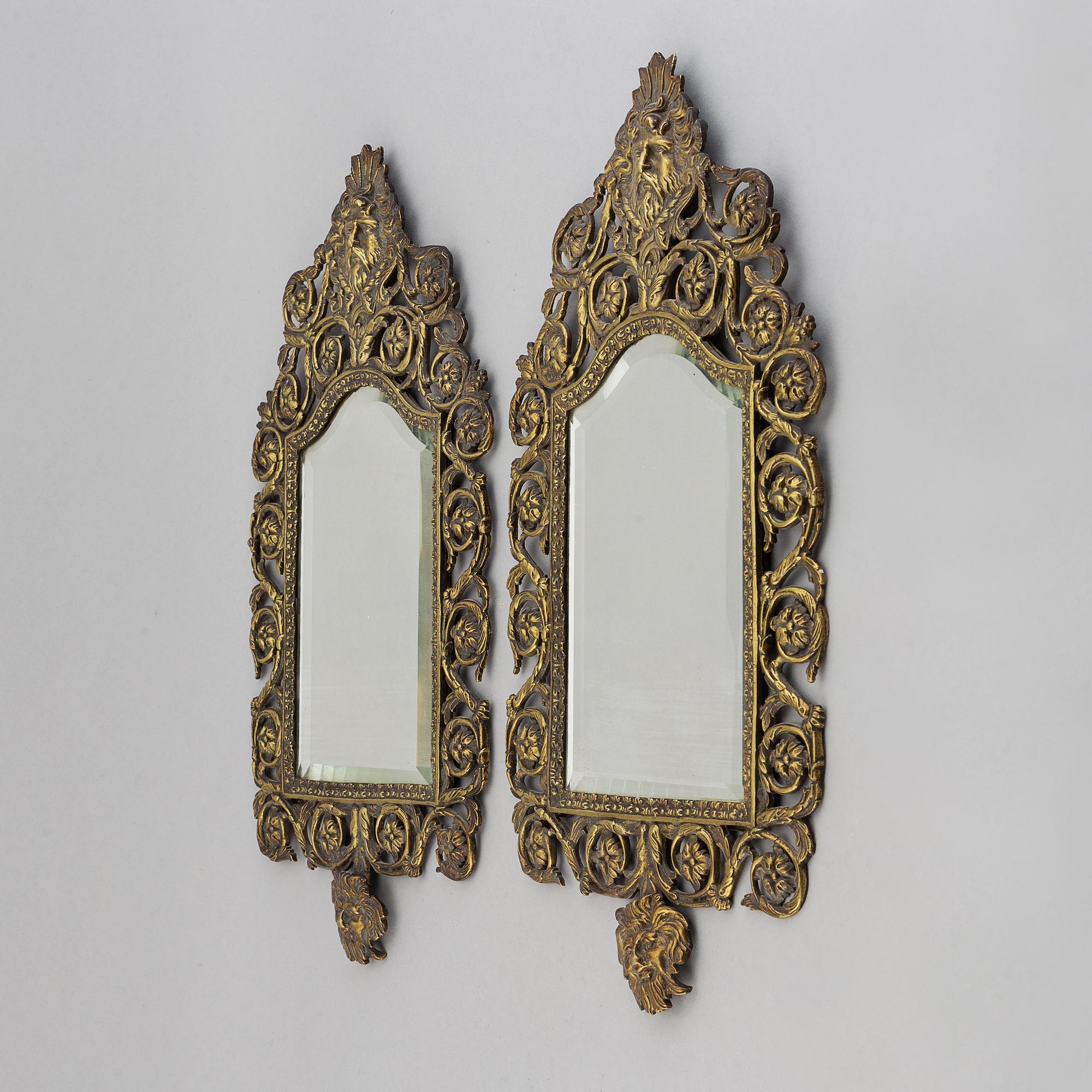 Speglar, ett par, barockstil, 1800-tal.