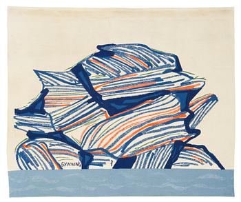 587. Lars Gynning, TAPESTRY. "Klippön". Tapestry weave. 163 x 195,5 cm. Signed GYNNING PF.