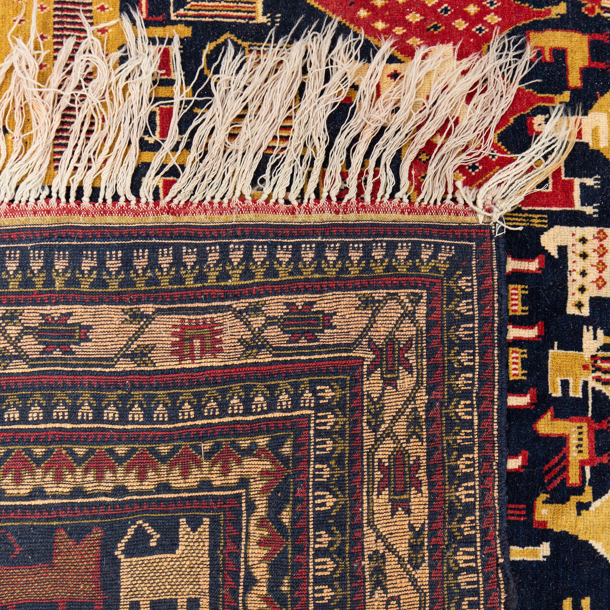Matta, Old Afghanistan "War rug", ca 181 x 77 cm.