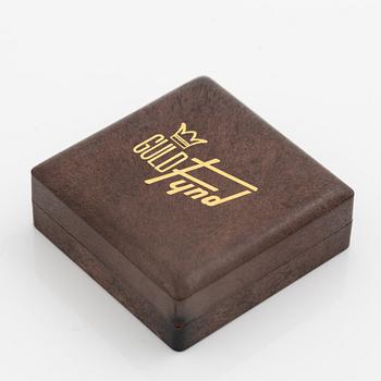 Ring, 18K guld med safir och vita stenar. 1940-tal.